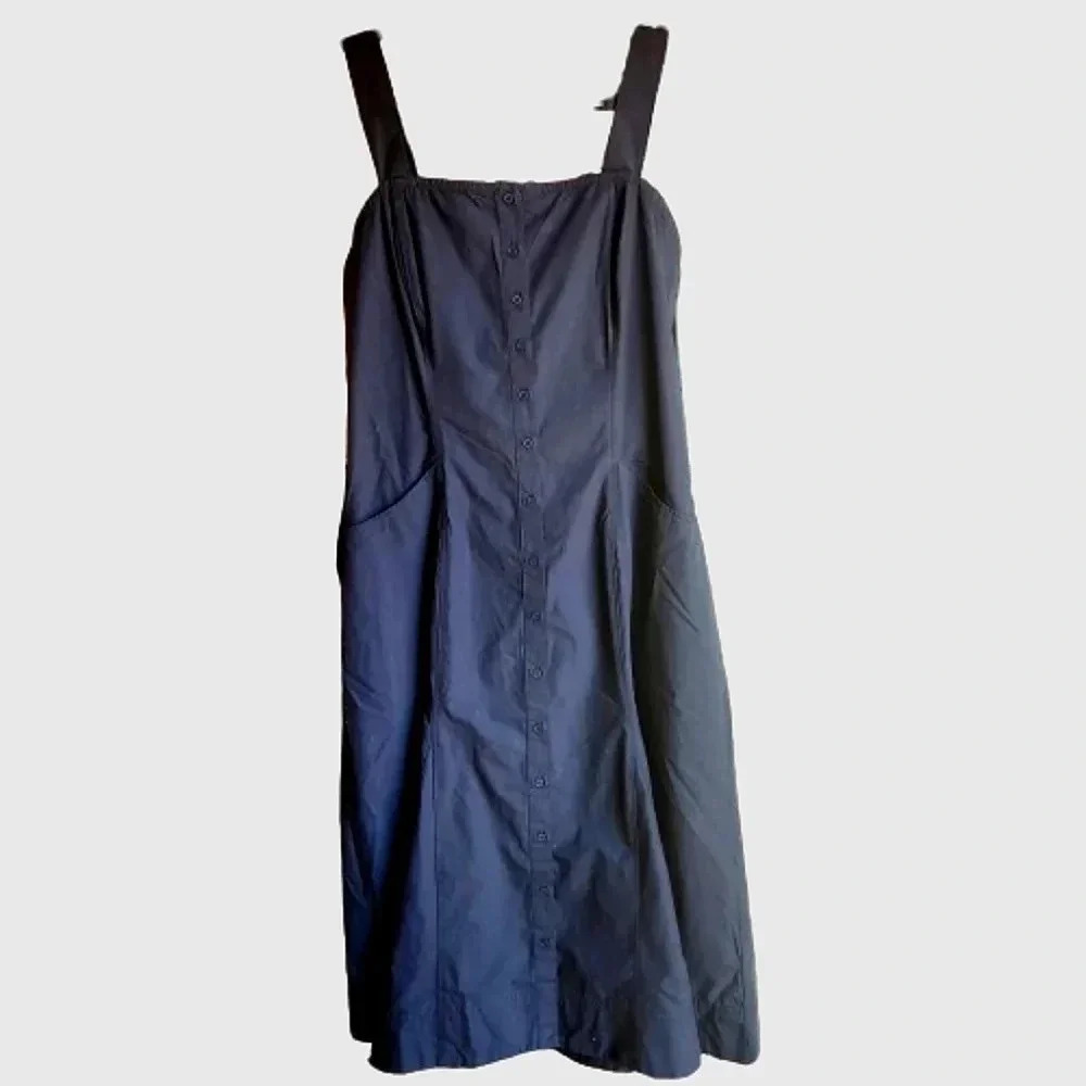 NWT BDG black 100% cotton button front dress Size Medium